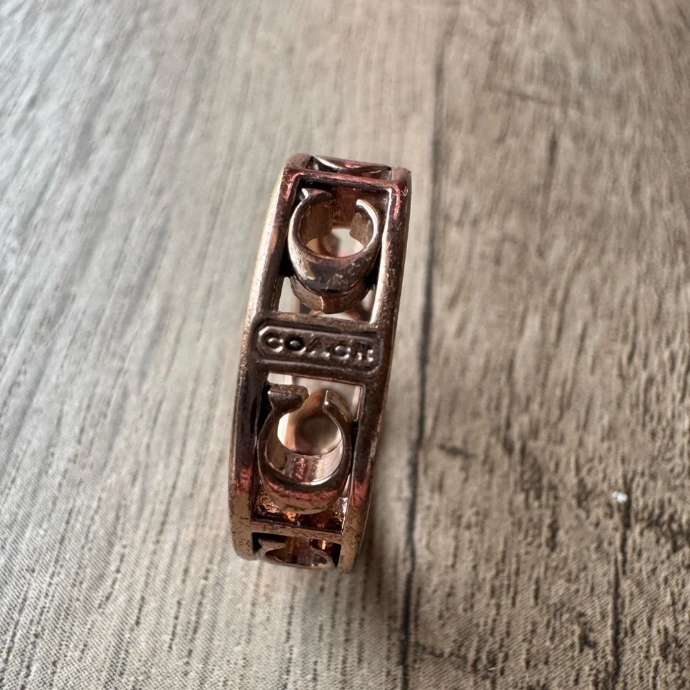 Coach Rose Gold Tone Cutout Ring size 7